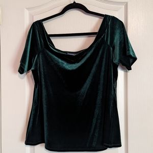 Emerald Green Velvet Top